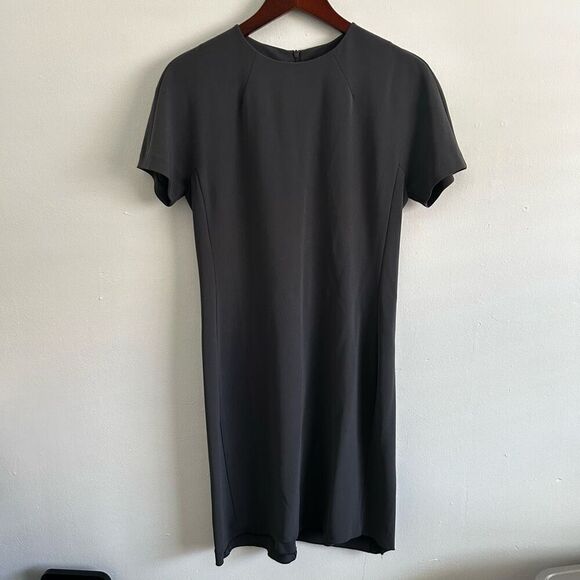 Theory Gray Knee Length Short Sleeve Dress Size M Business Professional Mature - Picture 1 of 15